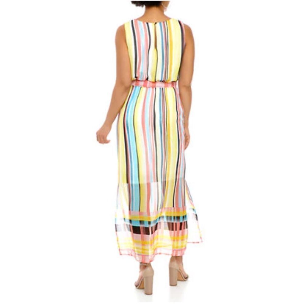Nine West Sleeveless Printed Chiffon Maxi Dress - Picture 3 of 11